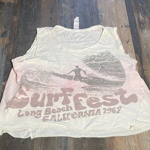 Magnolia Pearl Surf Fest Graphic Tank Top - Cream
